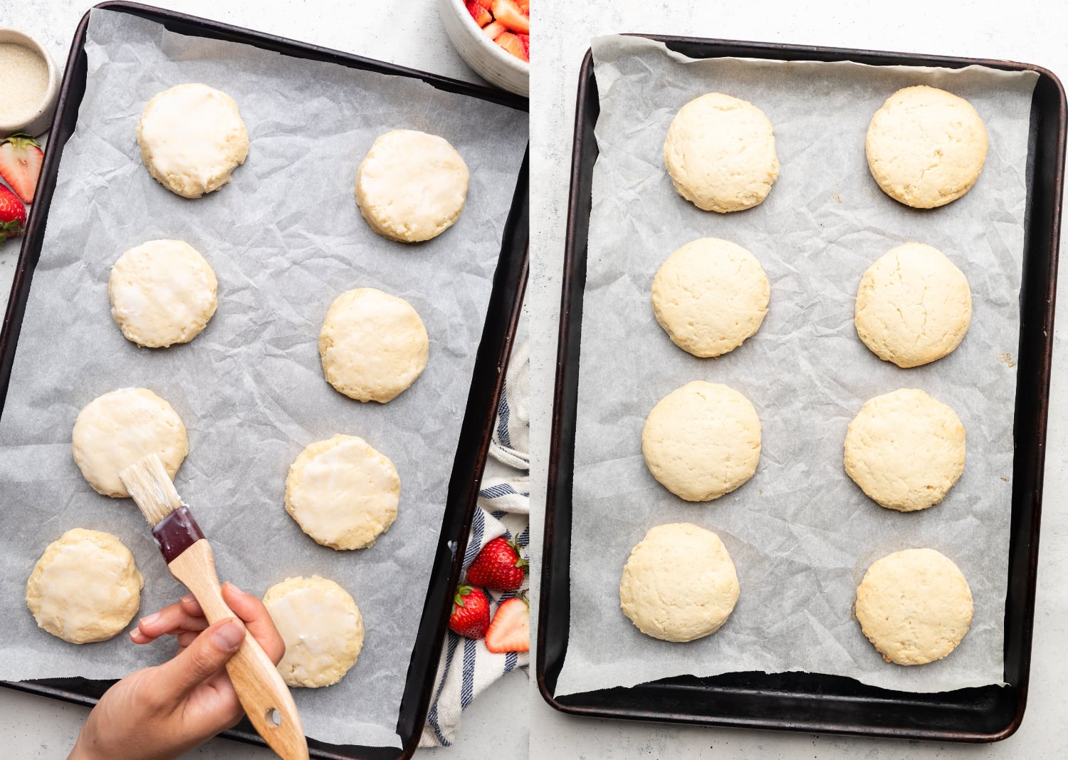 How to form the gluten free biscuits for the shortcake. 
