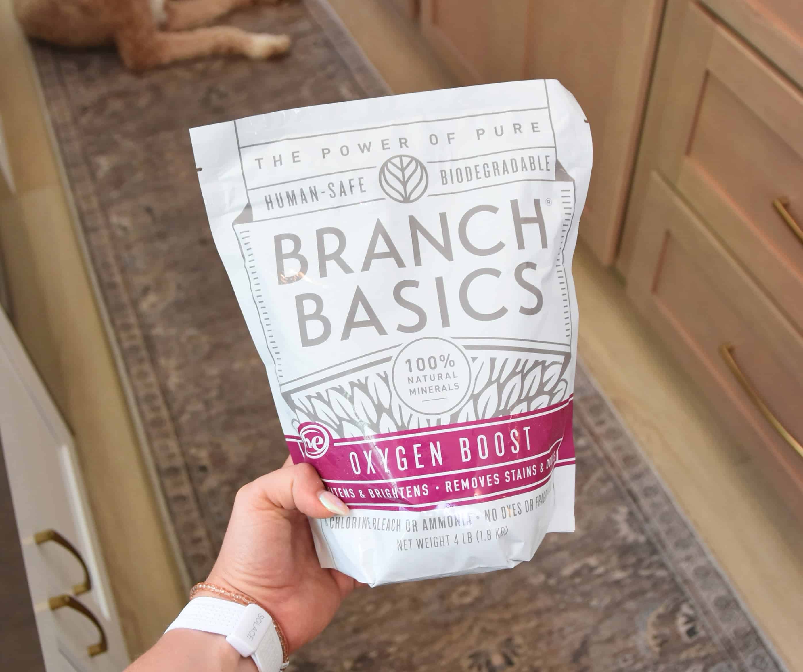 A closer look at the bag of the oxygen boost.