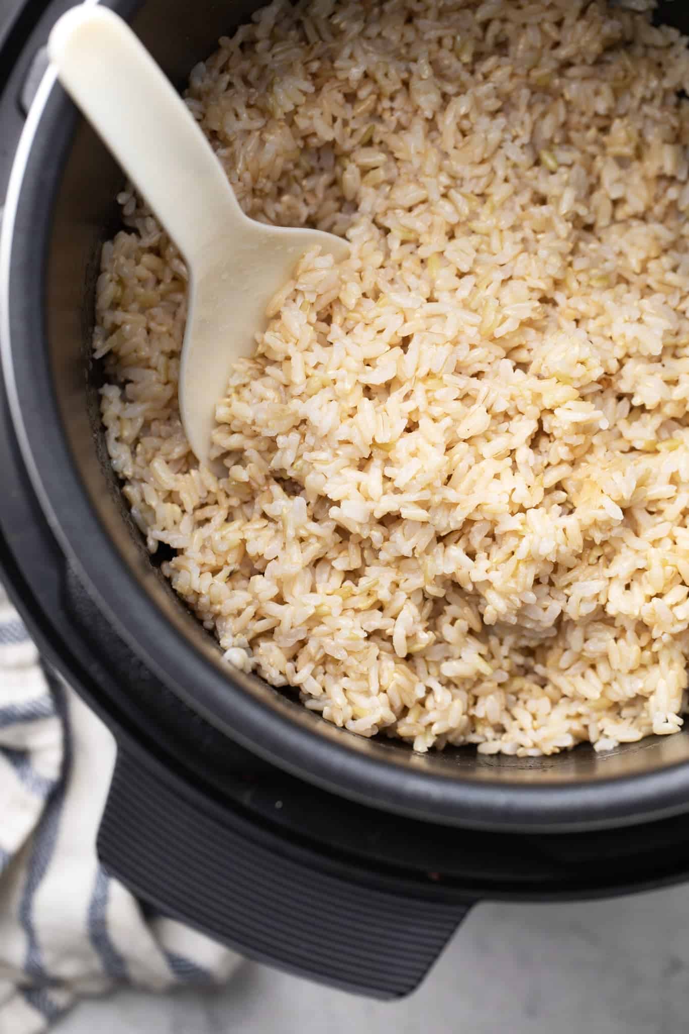 The rice in the instant pot cooked and fluffy.